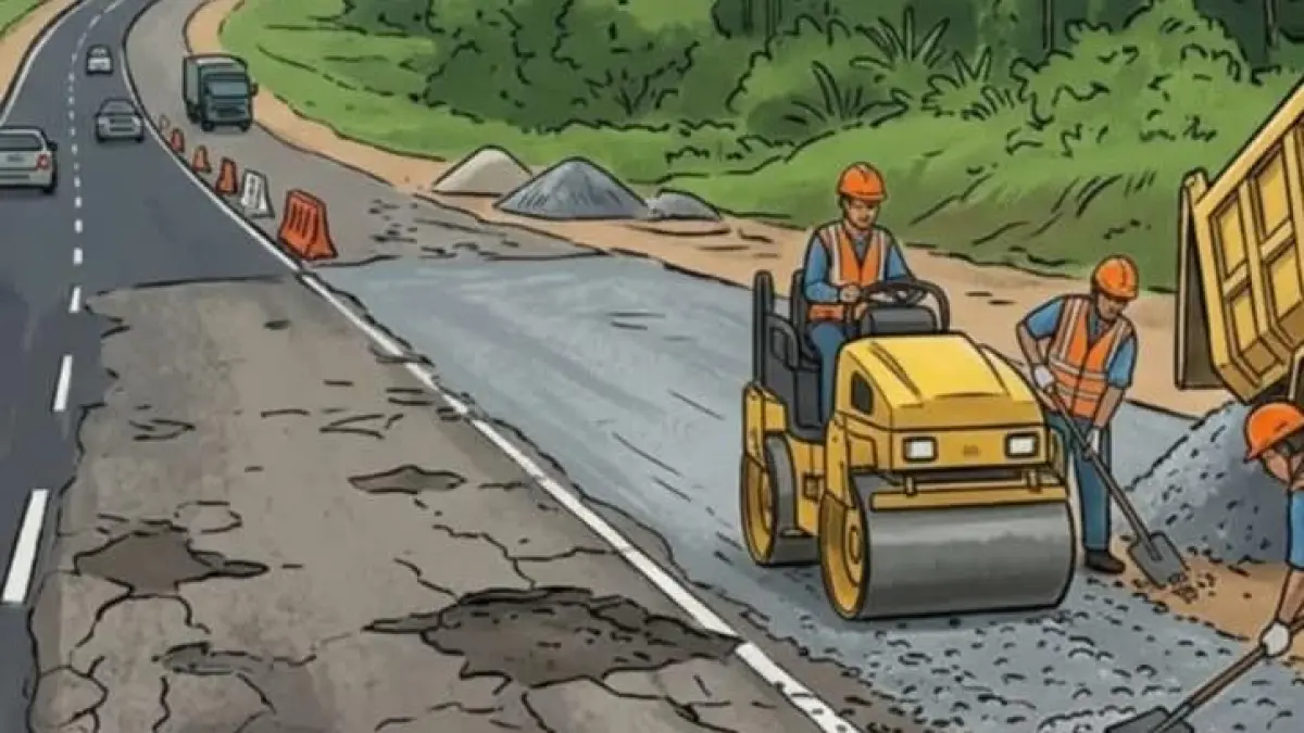 Ilustrasi jalan rusak di Kalteng
