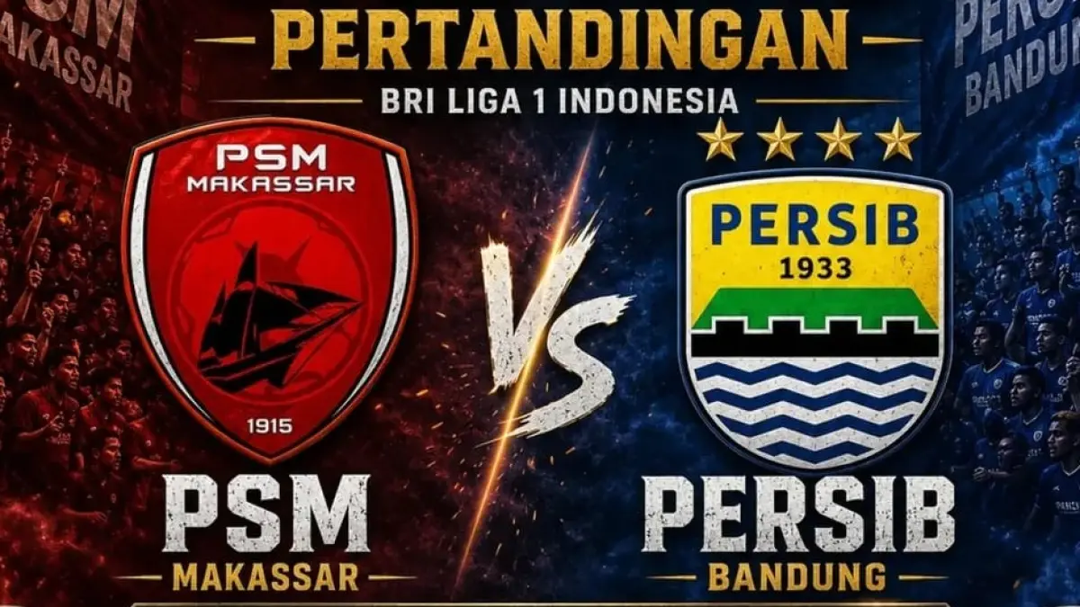 PSM Makassar bersiap menjamu Persib Bandung di Stadion B.J. Habibie pada pekan ke-33 BRI Super League 2025-2026, Minggu (17/5/2026) malam WIB. (Sumber: Instagram @info_padalarang)