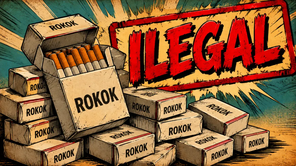 Ilustrasi rokok ilegal.