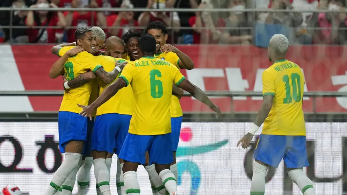 Para pemain Timnas Brasil.AP PHOTO