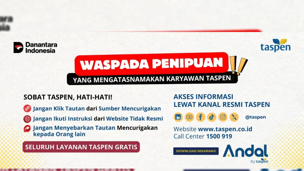 Waspada penipuan mengatasnamakan TASPEN.