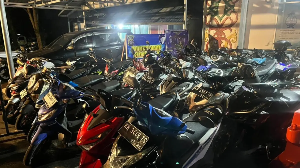 Sepeda motor barang bukti balapan liar.Satlantas Polresta