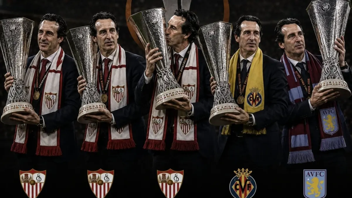 Unai Emery juara Liga Europa bersama Aston Villa.