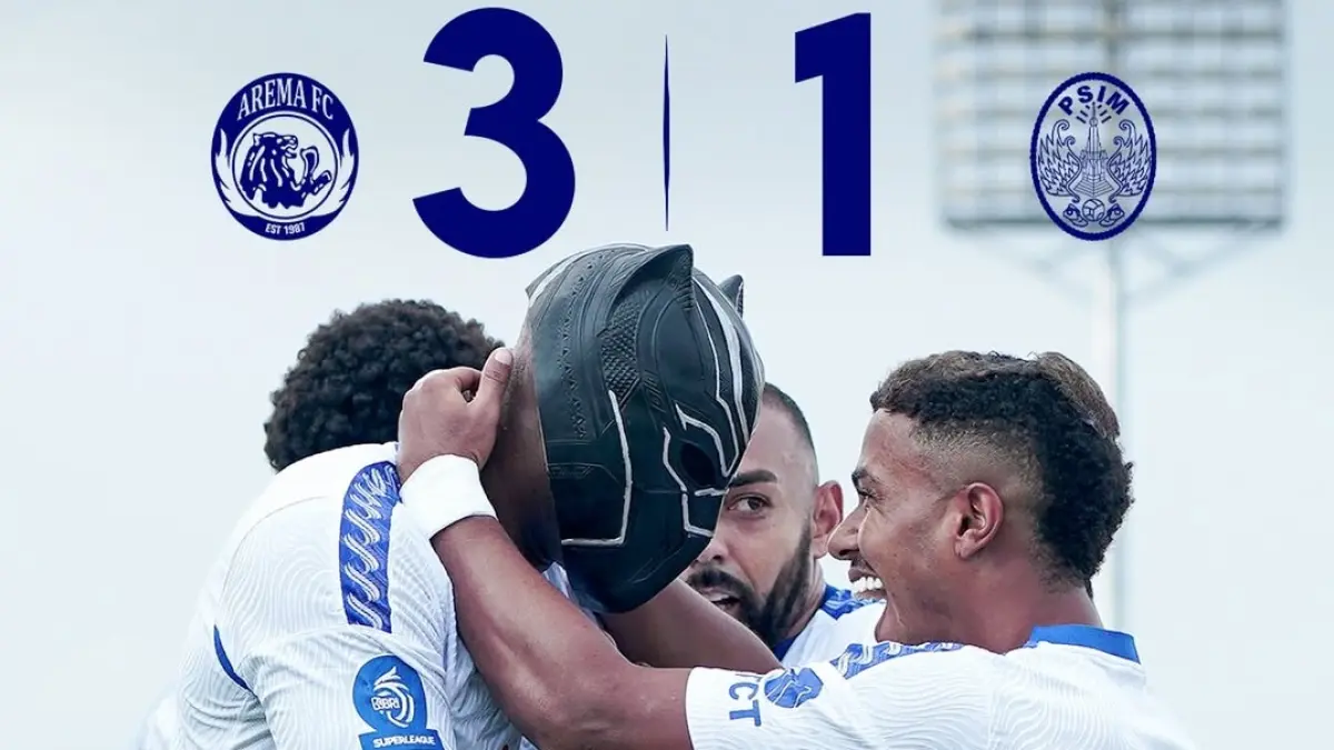 Arema FC sukses meraih kemenangan 3-1 atas PSIM Yogyakarta pada pekan pamungkas BRI Super League 2025/2026 yang digelar di Stadion Kanjuruhan, Jumat (22/5/2026) sore WIB. (Sumber: Instagram @aremafcofficial)  