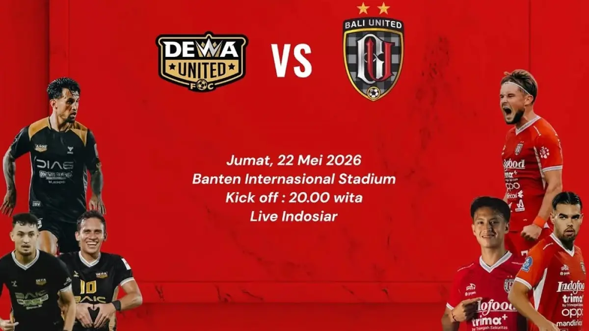 Dewa United akan menghadapi Bali United di Banten International Stadium pada pekan ke-34 lanjutan BRI Super League 2025-2026, Jumat (22/5/2026) malam WIB. (Sumber: Instagram @update_baliunited)