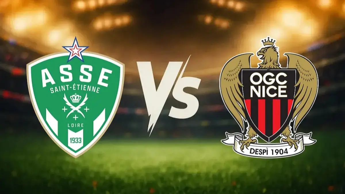 AS Saint-Etienne bersiap menjamu OGC Nice di Stadion Geoffroy-Guichard pada leg pertama final play-off promosi-degradasi Ligue 1 2025-2026, Rabu (27/5/2026) dini hari WIB. (Sumber: footix.fr)