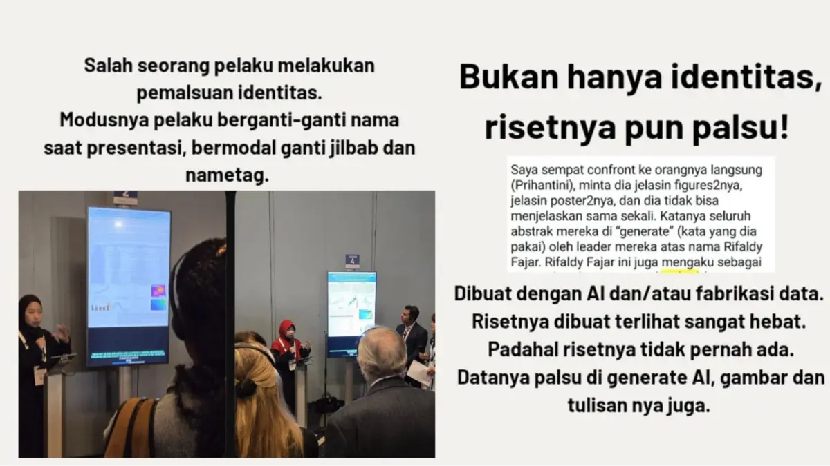 Potongan gambar skandal ilmuwan gadungan. (Instagram @mandharabrasika)
