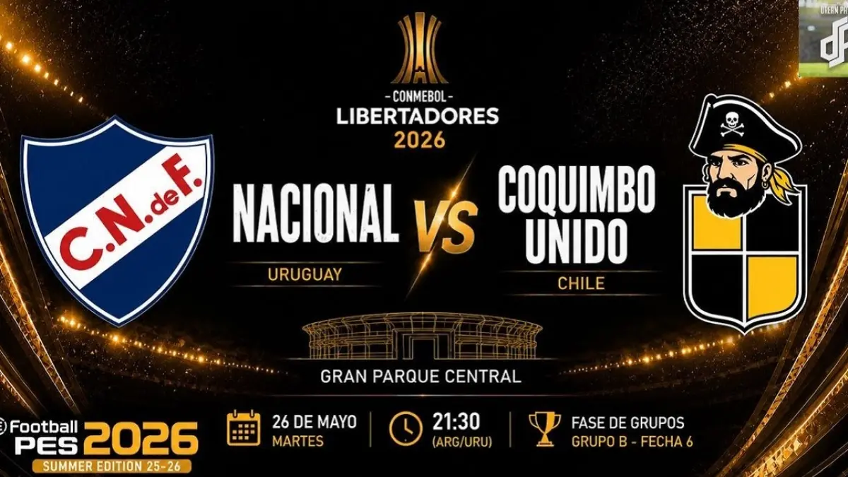 Club Nacional dijadwalkan menjamu Coquimbo Unido di Stadion Gran Parque Central pada matchday terakhir penyisihan grup B Copa Libertadores 2026, Rabu (27/5/2026) pagi WIB. (Sumber: youtube.com)