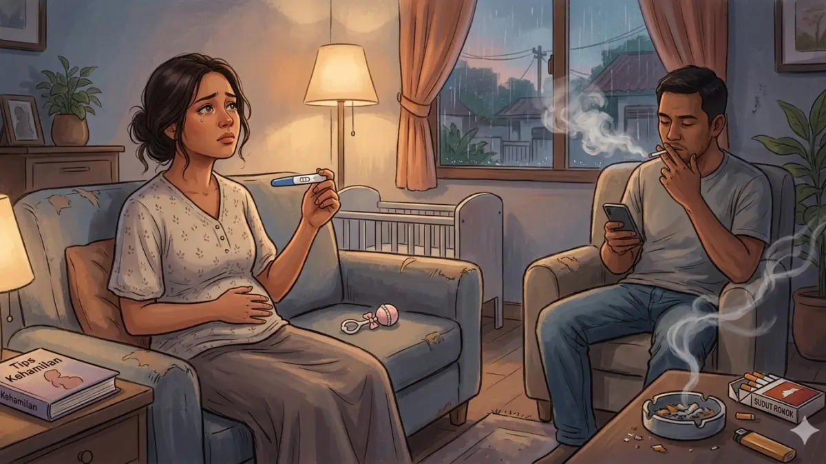 Suami perokok.(Ilustrasi AI)