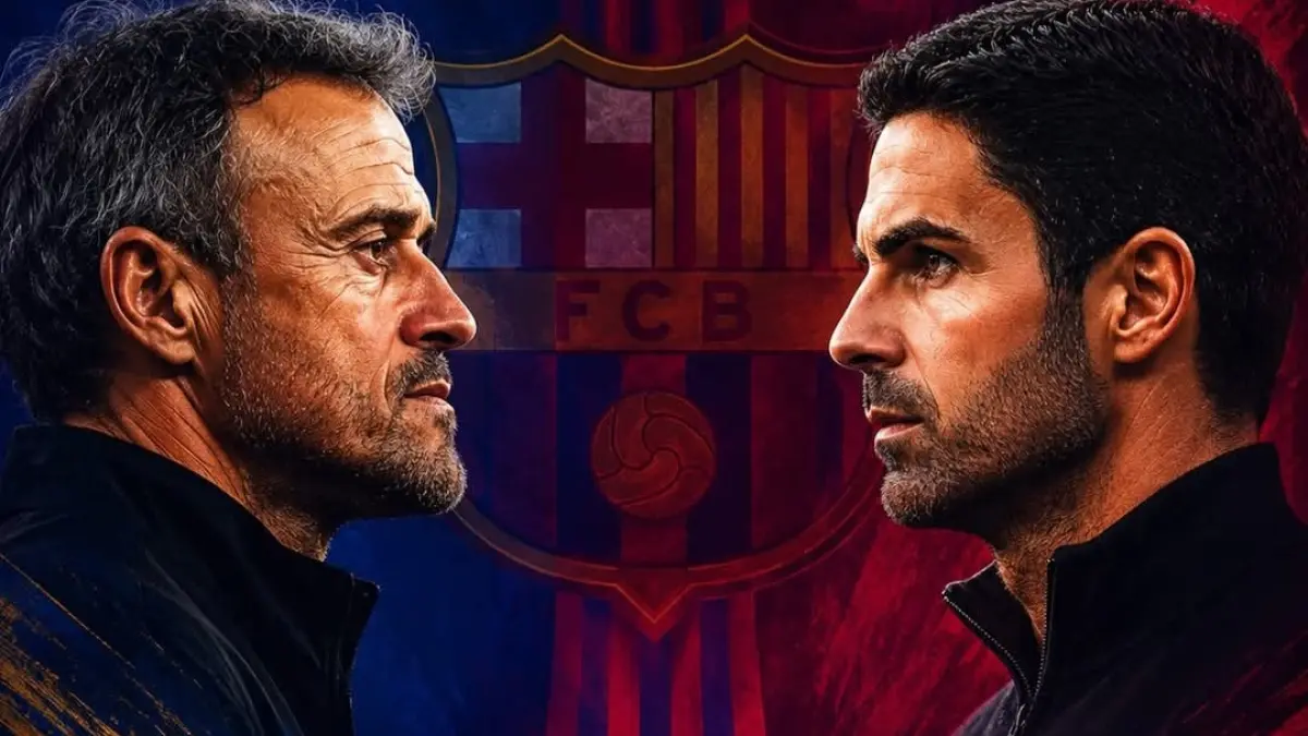 Luis Enrique dan Mikel Arteta sama-sama memiliki akar kuat dengan Barcelona.(Facebook)