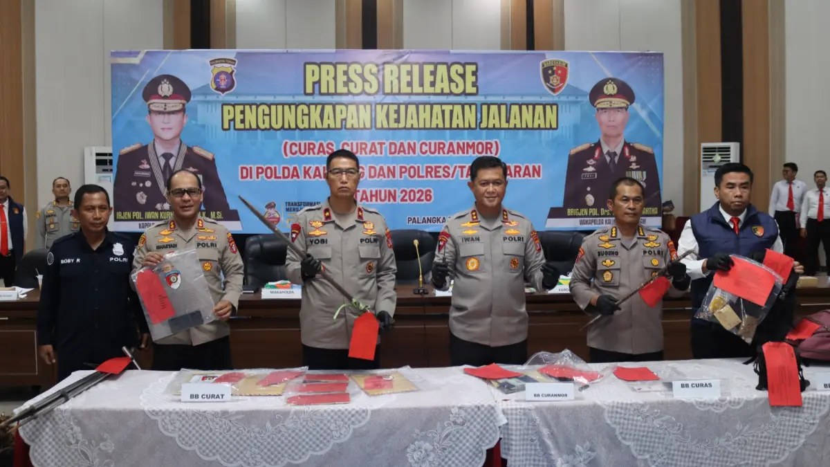 Kapolda dan Wakapolda Kalteng rilis kasus kejahatan. Humas