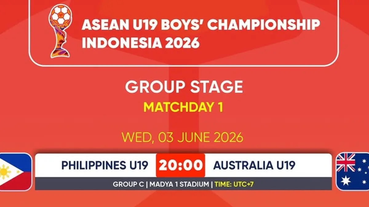 Timnas Filipina U-19 akan menjajal kekuatan Timnas Australia U-19 di Stadion Madya Atletik Sumatera Utara pada matchday pertama penyisihan Grup C Piala AFF U-19 2026, Rabu (3/6/2026) malam WIB. (Sumber: Instagram @aseanfootballnews)