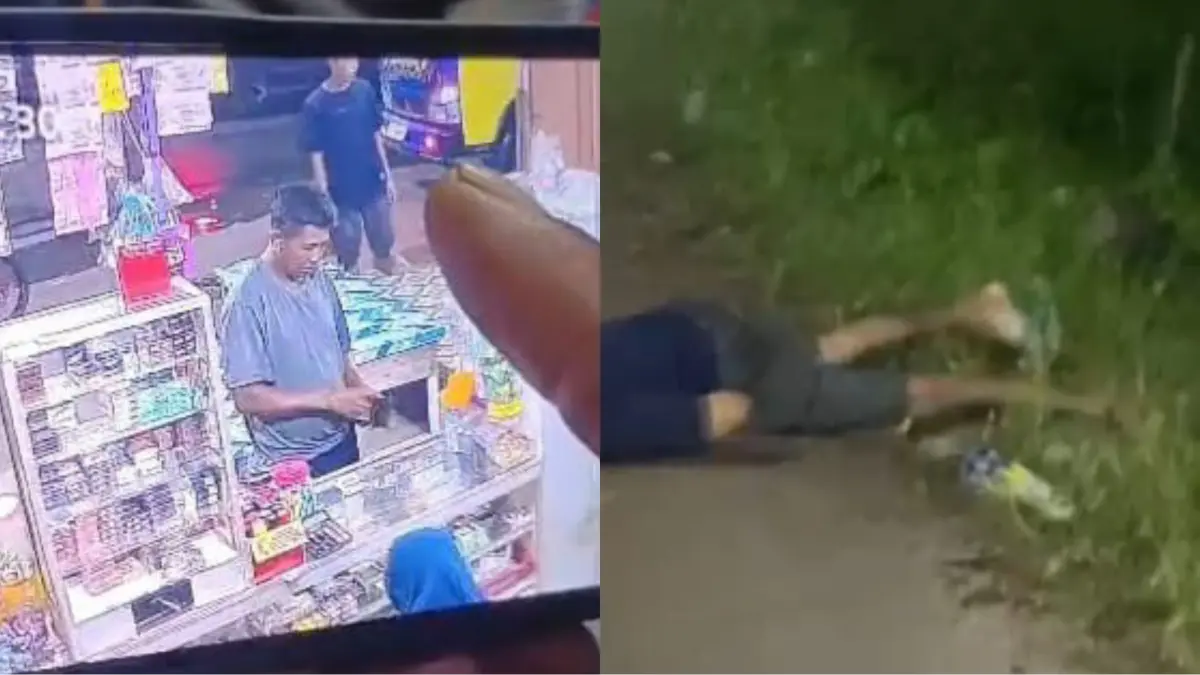 Rekaman CCTV pemuda diduga melindaskan diri ke truk. CCTV warga