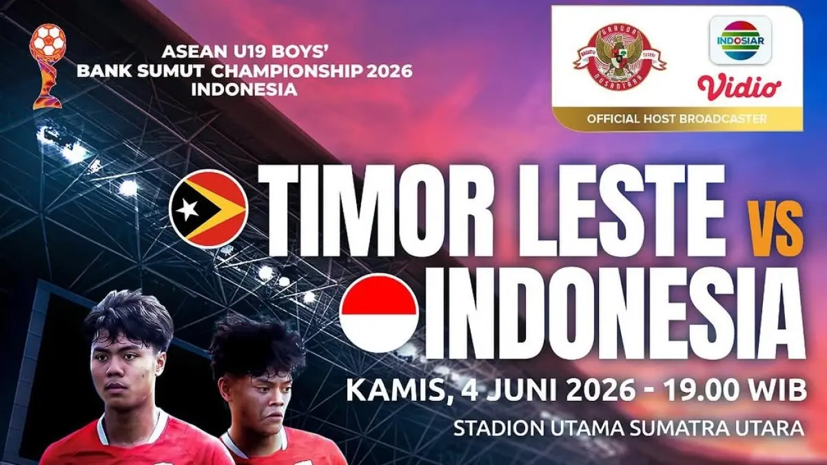 Timnas Timor Leste U19 akan berhadapan dengan Timnas Indonesia U19 di Stadion Utama Sumatera Utara, Deli Serdang pada matchday kedua Piala AFF U-19 2026, Kamis (4/6/2026) malam WIB. (Sumber: Instagram @sports.indosiar)