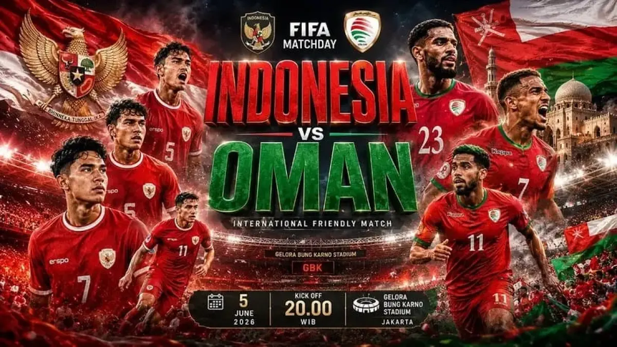 Timnas Indonesia bersiap menjamu Timnas Oman di Stadion Gelora Bung Karno dalam laga uji coba bertajuk FIFA Friendly Match 2026, Jumat (5/6/2026) malam WIB. (Sumber: Instagram @infoseputar_timnas)
