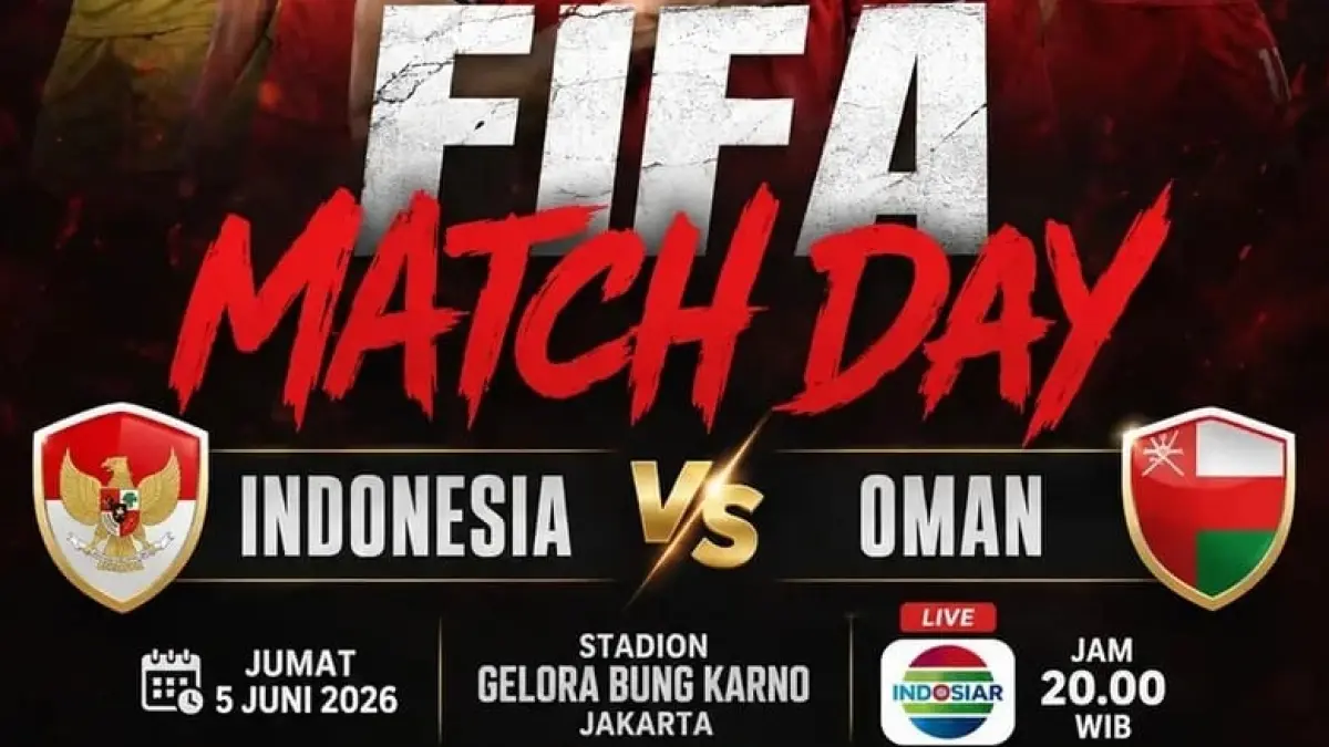 Timnas Indonesia dan Timnas Oman akan berduel di Stadion Gelora Bung Karno dalam laga uji coba bertajuk FIFA Friendly Match 2026, Jumat (5/6/2026) malam WIB. (Sumber: Instagram @event_olahraga_solo)