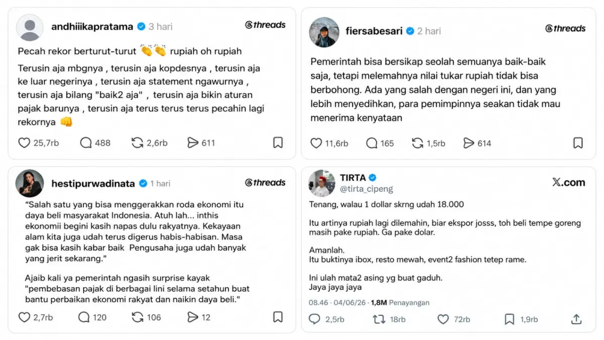 Curhatan artis soal nilai tukar rupiah.