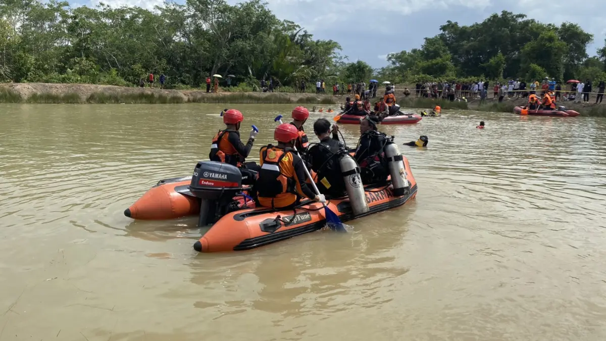 Pencarian bocah tenggelam.(Basarnas)