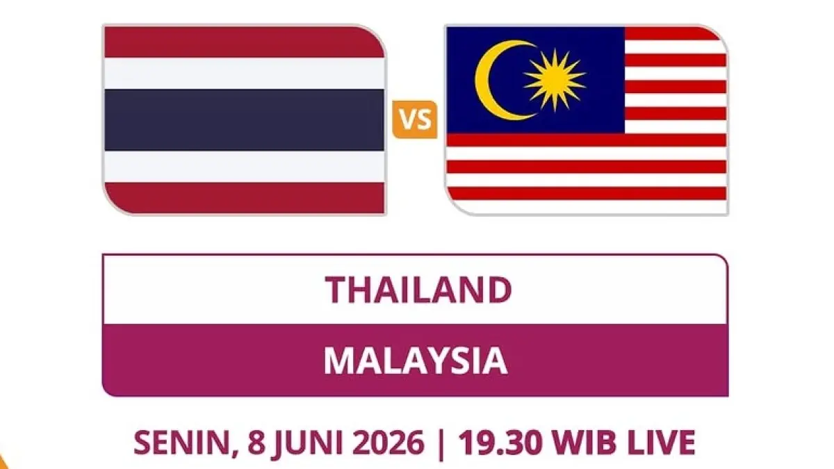 Timnas Thailand U-19 dijadwalkan menghadapi Timnas Malaysia U-19 pada matchday terakhir penyisihan grup B Piala AFF U-19 2026 yang akan berlangsung di Stadion Madya Atletik Sumatera Utara, Medan, Senin (8/6/2026) malam WIB. (Sumber: Instagram @mojisports_) 