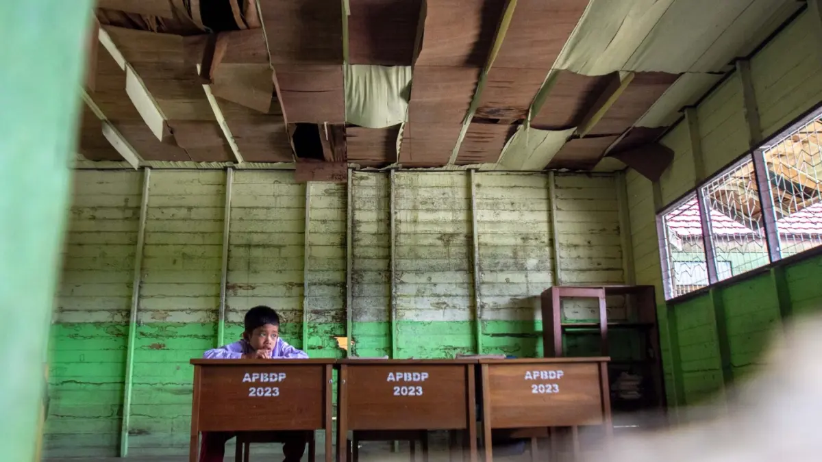 Bangunan sekolah rusak. Dok Arief Prathama/Kalteng Pos
