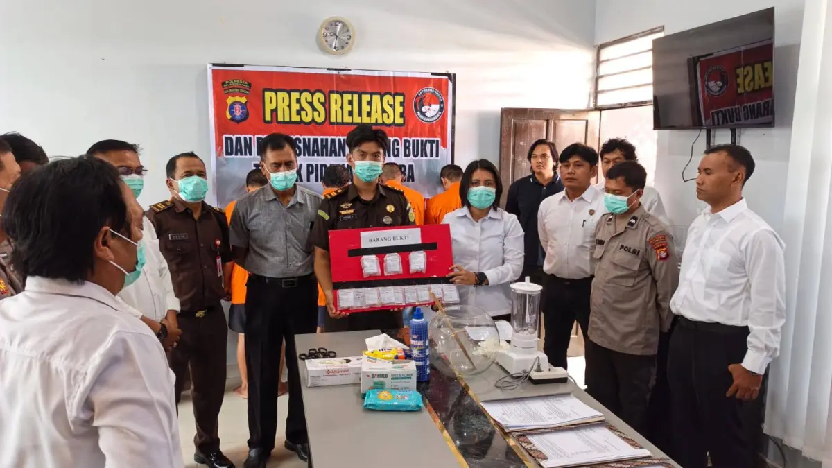 Pemusnahan narkoba oleh Polresta Palangka Raya. Humas