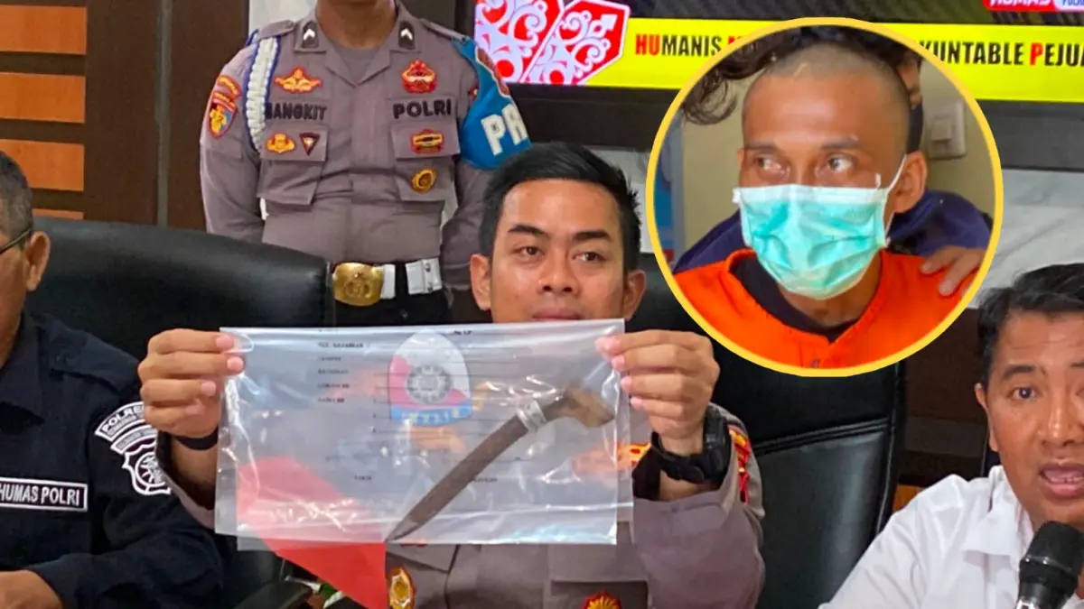 Barang bukti badik yang dipakai untuk menghabisi warga Lampuyang. Miftah/kaltengpos.jawapos.com