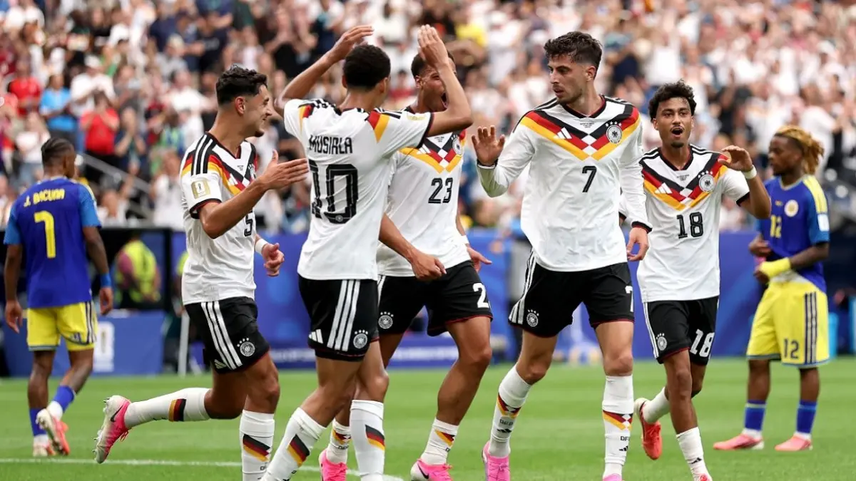 Timnas Jerman tampil dominan pada matchday perdana penyisihan Grup E Piala Dunia 2026 dengan mencukur tim debutan Curacao dengan skor telak 7-1 di NRG Stadium, Houston, Amerika Serikat, Senin (15/6) dini hari WIB. (Sumber: espn.com)