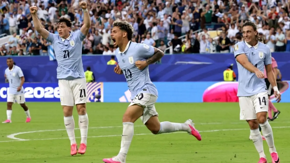 Timnas Uruguay selamat dari kekalahan berkat gol balasan Maximiliano Araujo. La Celeste harus puas berbagi poin dengan Arab Saudi usai bermain imbang 1-1 pada laga penyisihan grup di Hard Rock Stadium, Miami, Selasa (16/6/2026) dini hari WIB. (Sumber: REUTERS)