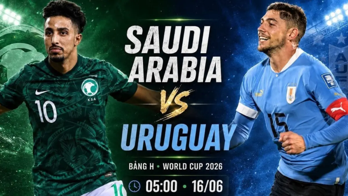 Timnas Arab Saudi dijadwalkan bertemu Uruguay di Hard Rock Stadium, Miami Gardens pada matchday perdana penyisihan Grup H Piala Dunia 2026, Selasa (16/6/2026) dini hari WIB. (Sumber: baolamdong.vn)