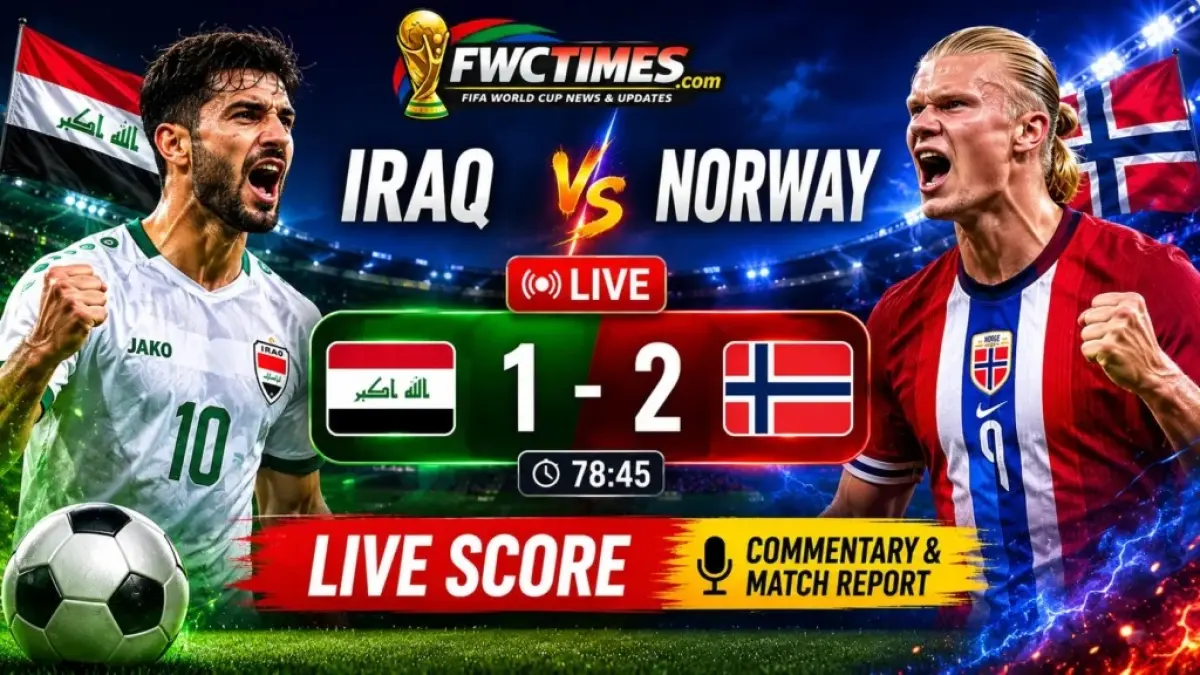 Timnas Irak akan berhadapan dengan Norwegia di Boston Stadium pada matchday perdana penyisihan Grup I Piala Dunia 2026, Rabu (17/6/2026) dini hari WIB. (Sumber: fwctimes.com)