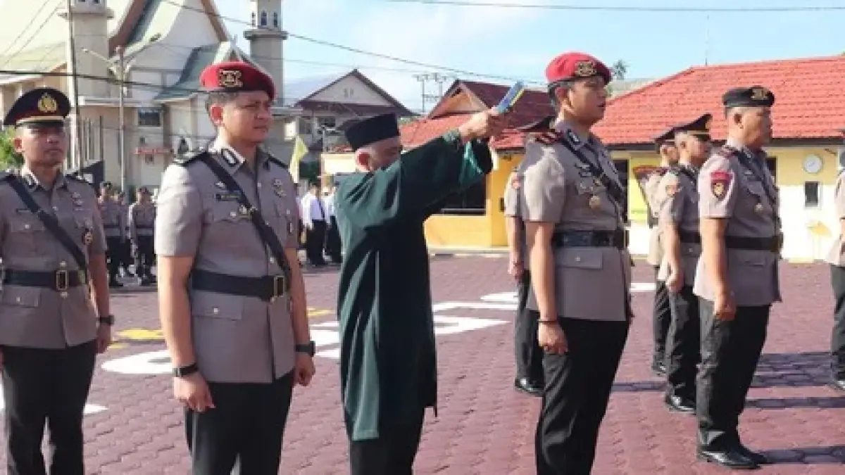 Polres Kobar melaksanakan sertijab pejabat baruu.(Humas)