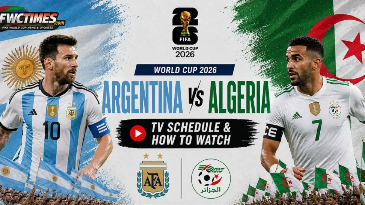Timnas Argentina dijadwalkan menghadapi Aljazair di Kansas City Stadium pada matchday perdana penyisihan Grup J Piala Dunia FIFA 2026, Rabu (17/6/2026) pagi WIB. (Sumber: fwctimes.com)