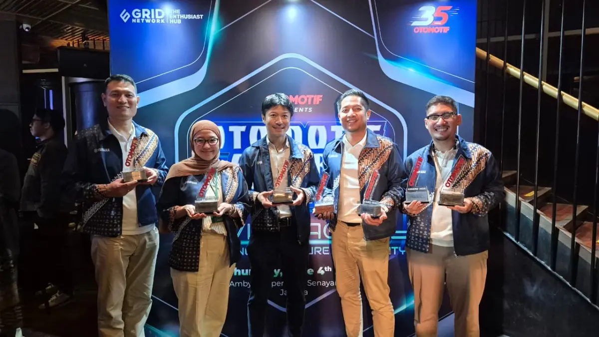 Yamaha Indonesia kembali menorehkan prestasi membanggakan di ajang penghargaan Otomotif Award 2026, di HW Ambyar Superclub, Senayan, Jakarta. (Yamaha)