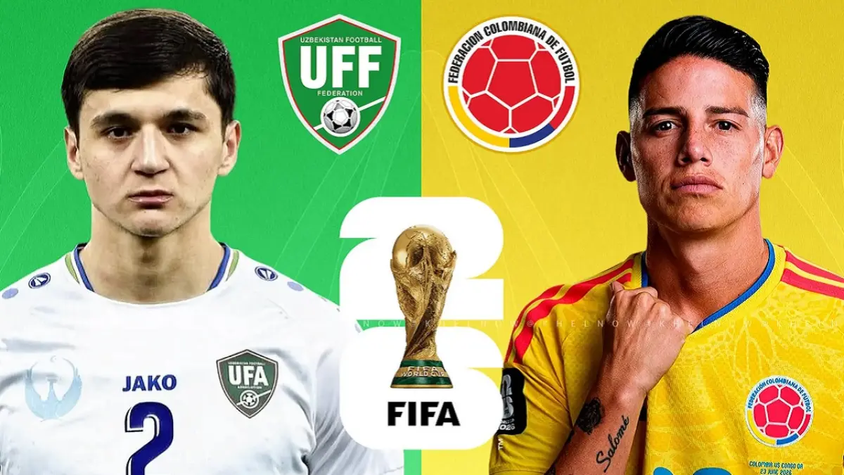 Tim debutan Uzbekistan akan menjajal kekuatan Kolombia di Mexico City Stadium pada matchday perdana penyisihan Grup K Piala Dunia FIFA 2026, Kamis (18/6/2026) pagi WIB. (Sumber: khelnow.com)