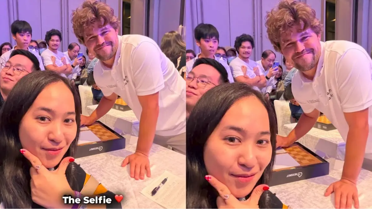 Pecatur putri Tanah Air, Chelsie Monica, berhasil membuat kejutan besar setelah mengalahkan pecatur nomor satu dunia Magnus Carlsen.(Instagram)