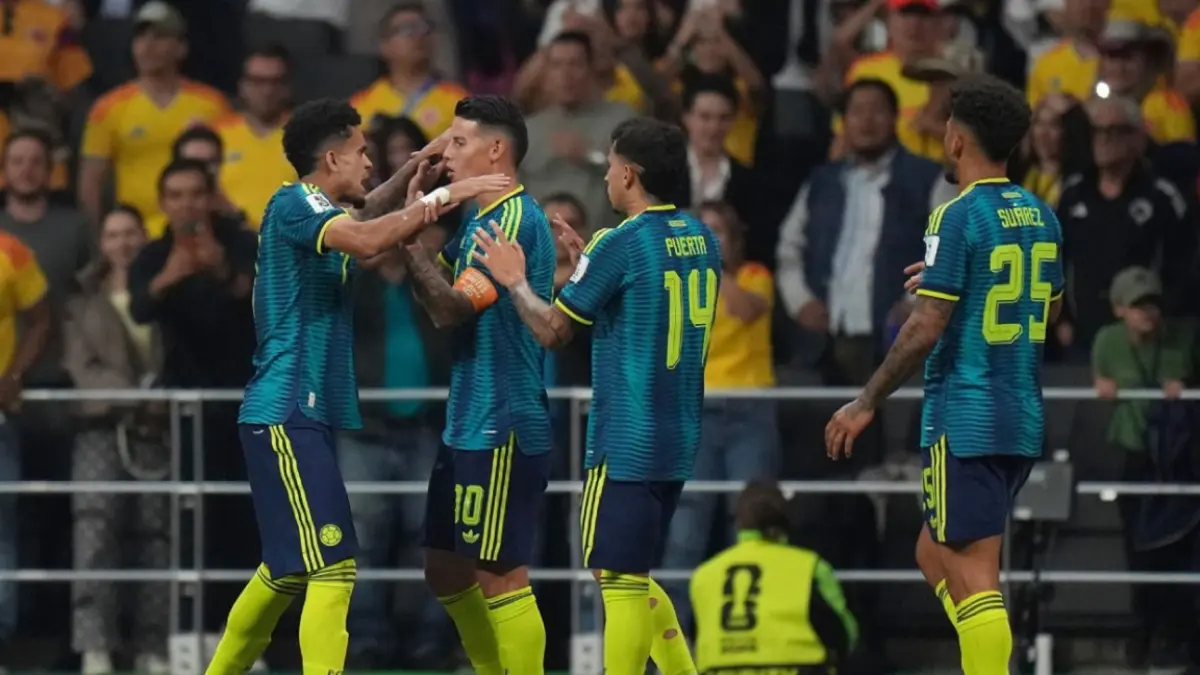 Timnas Kolombia sukses mengamankan poin penuh di laga perdana penyisihan Grup K Piala Dunia FIFA 2026 usai menang 3-1 atas tim debutan Uzbekistan di Stadion Azteca, Kamis (18/6) pagi WIB. (Sumber: AP Photo)