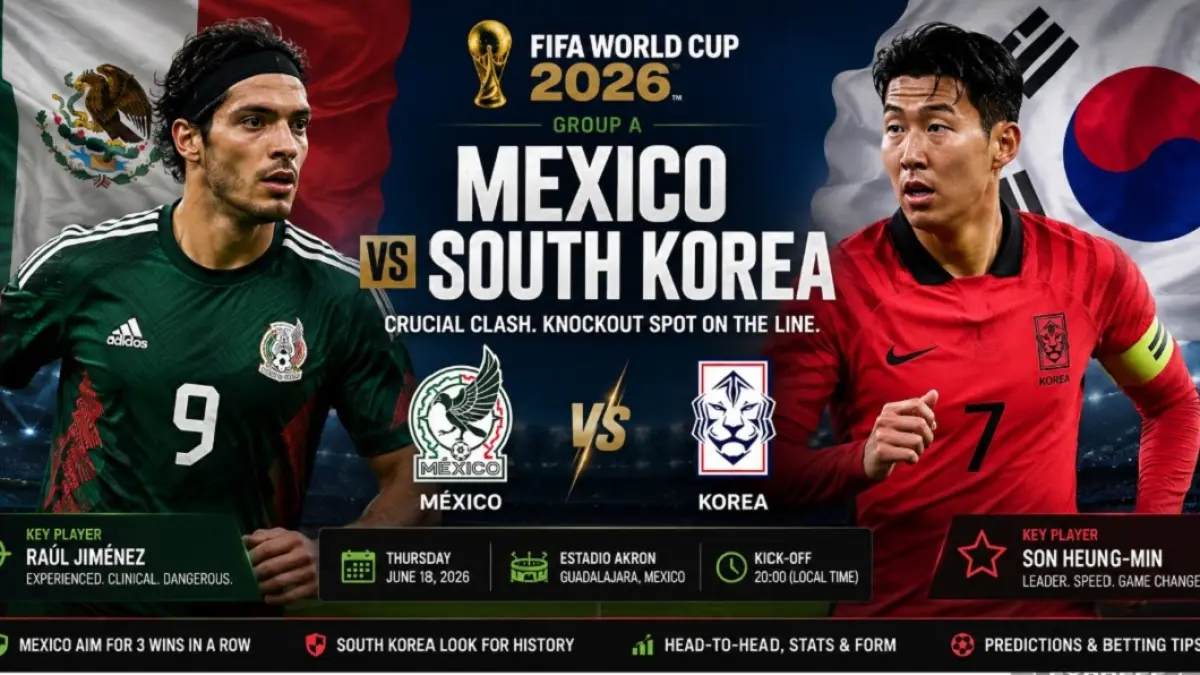 Timnas Meksiko bersiap menghadapi Korea Selatan di Estadio Guadalajara pada matchday kedua penyisihan Grup A Piala Dunia 2026, Jumat (19/6/2026) pagi WIB. (Sumber: spookyexpress.com)