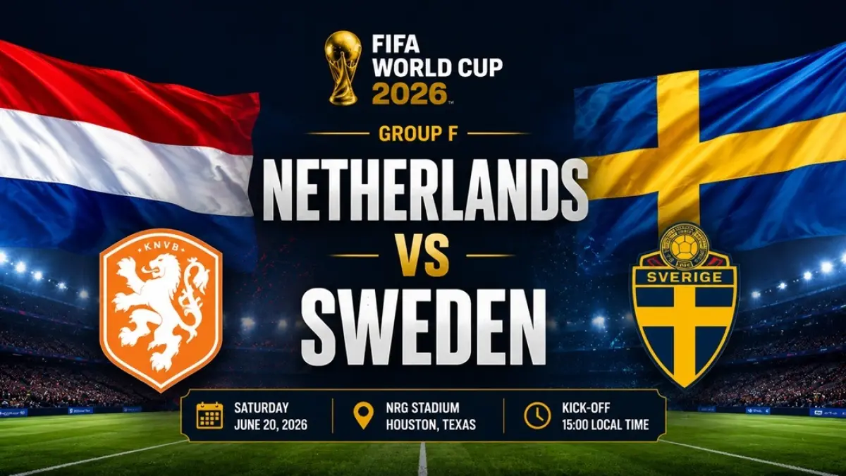 Timnas Belanda dan Swedia akan saling beradu kekuatan dan taktik di Stadion NRG, Houston, Amerika Serikat pada matchday kedua penyisihan Grup F Piala Dunia FIFA 2026, Minggu (21/6/2026) dini hari WIB. (Sumber: spookyexpress.com)