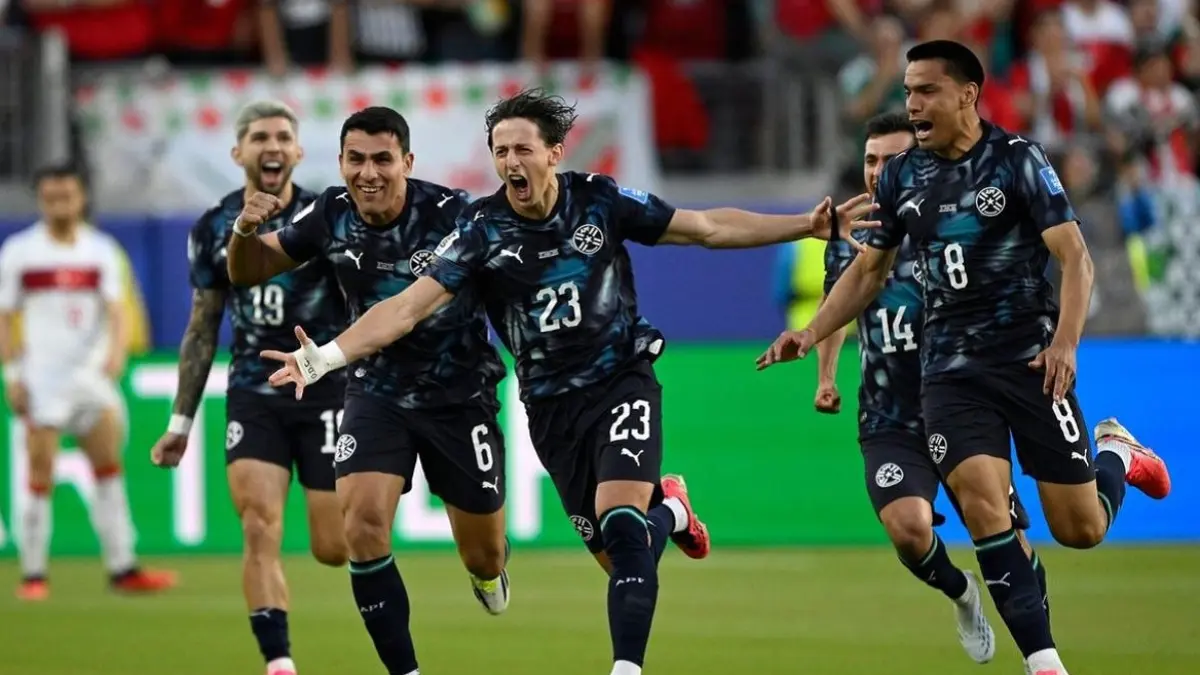 Gol cepat Matias Galarza membawa kemenangan bagi Timnas Paraguay atas Turki pada matchday kedua babak penyisihan Grup D Piala Dunia FIFA 2026 di Stadion San Fransisco Bay Area, Sabtu (20/6/2026) pagi WIB. Dengan hasil itu, Timnas Turki dipastikan tersingkir lebih awal. (Sumber: AP Photo/Eakin Howard)