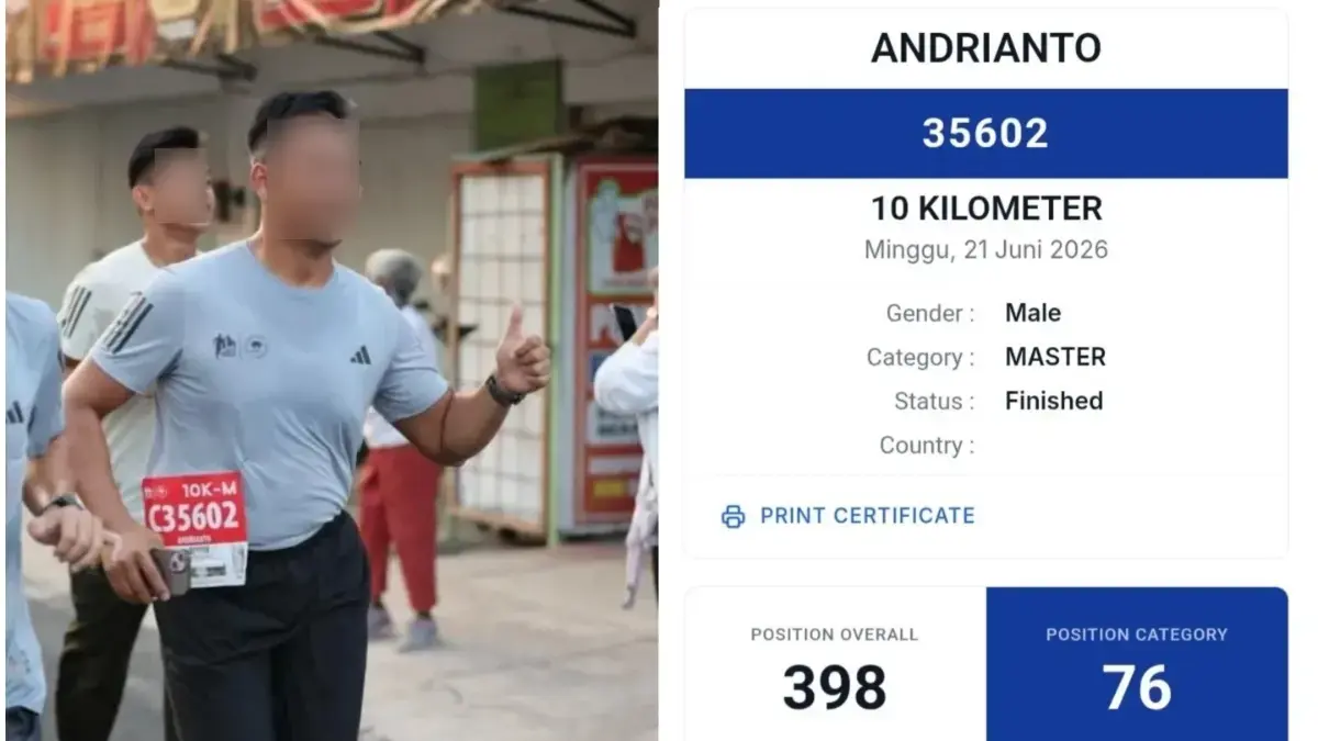 Peserta arogan yang diduga jenderal TNI ternyata pakai nomor BIB orang lain.(Radar Solo)