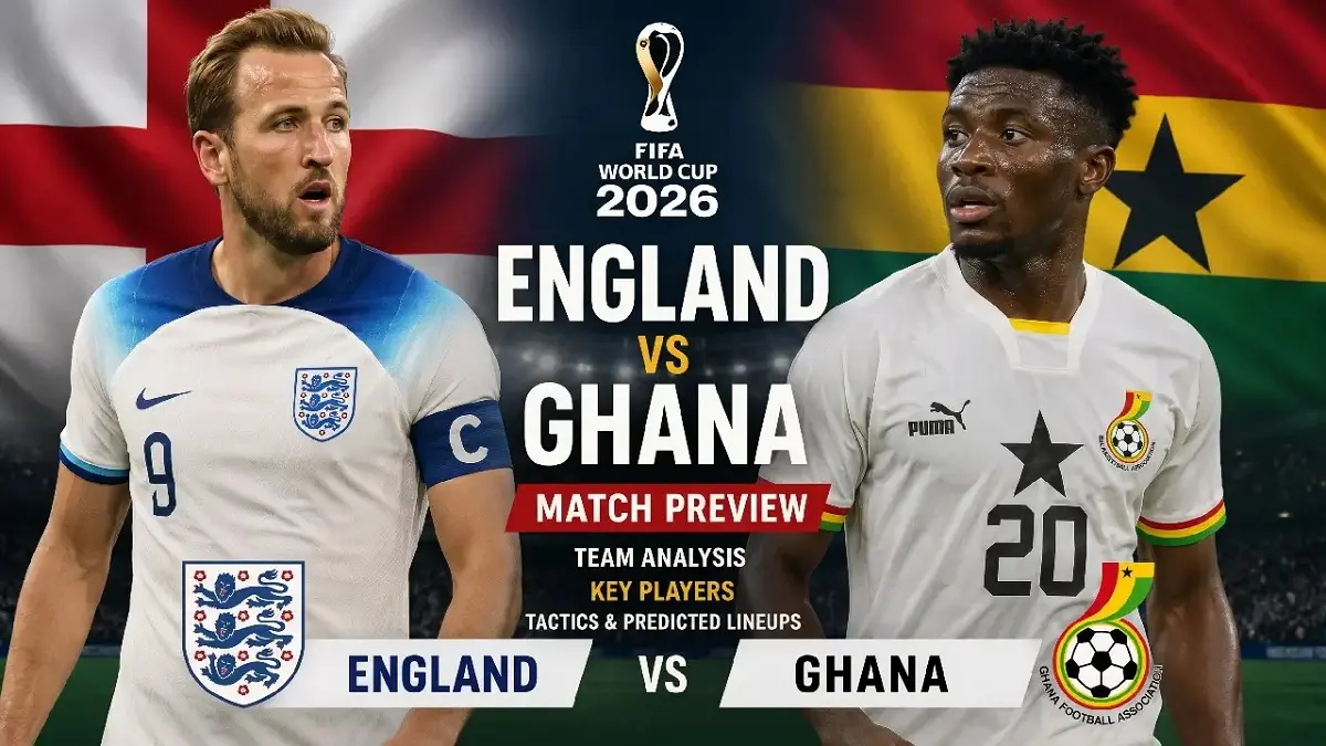 Timnas Inggris bersiap menjajal kekuatan Ghana di Gillette Stadium, Foxborough pada matchday kedua penyisihan Grup L Piala Dunia FIFA 2026, Rabu (24/6/2026) dini hari WIB. (Sumber: thesun.ng)