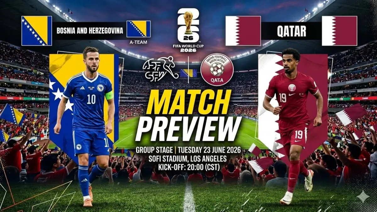 Timnas Bosnia dan Herzegovina akan menjajal kekuatan Qatar di Seattle Stadium pada matchday ketiga penyisihan Grup B Piala Dunia FIFA 2026, Kamis (25/6/2026) dini hari WIB. (Sumber: khaspress.com) 