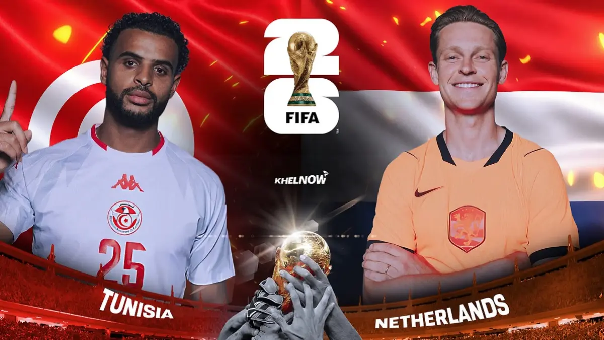 Timnas Tunisia dijadwalkan menghadapi Belanda di Kansas City Stadium, Kansas pada matchday ketiga penyisihan Grup F Piala Dunia FIFA 2026, Jumat (26/6/2026) pagi WIB. (Sumber: khelnow.com)