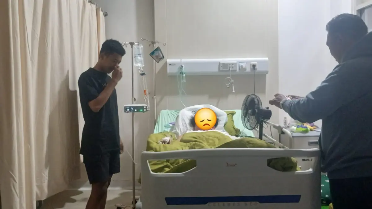 Kondisi korban yang diajak pacar akhiri hidup mengalami luka bakar.(Ist)
