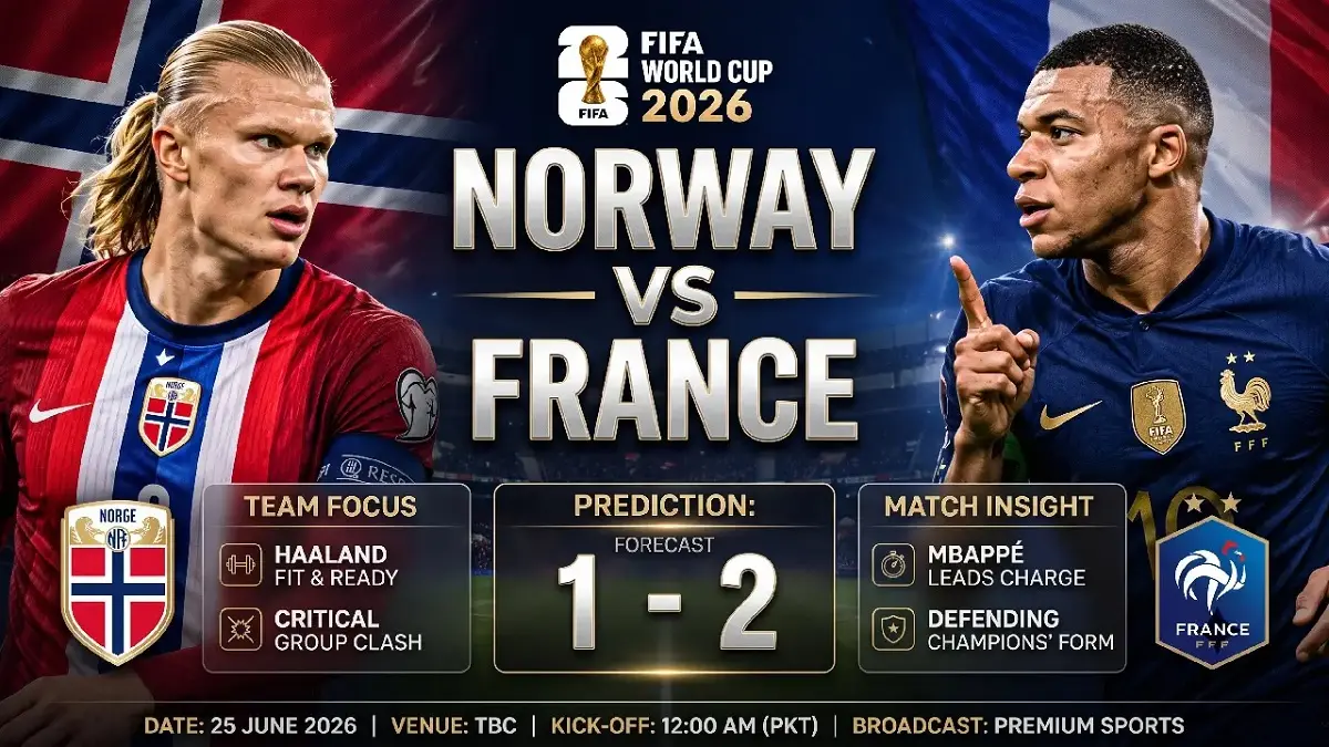 Timnas Norwegia dan Prancis akan saling bertarung di Stadion Gillette, Foxborough, Amerika Serikat pada matchday pamungkas penyisihan Grup I Piala Dunia FIFA 2026, Sabtu (27/6/2026) dini hari WIB. (Sumber: texora.blog)