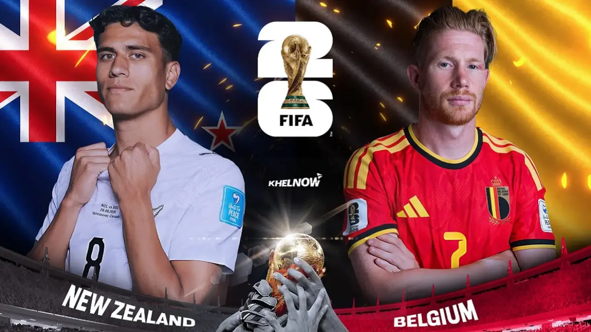 Timnas Selandia Baru dijadwalkan menghadapi Belgia di BC Place Vancouver, Vancouver pada matchday ketiga penyisihan Grup G Piala Dunia FIFA 2026, Sabtu (27/6/2026) pagi WIB. (Sumber: khelnow.com)