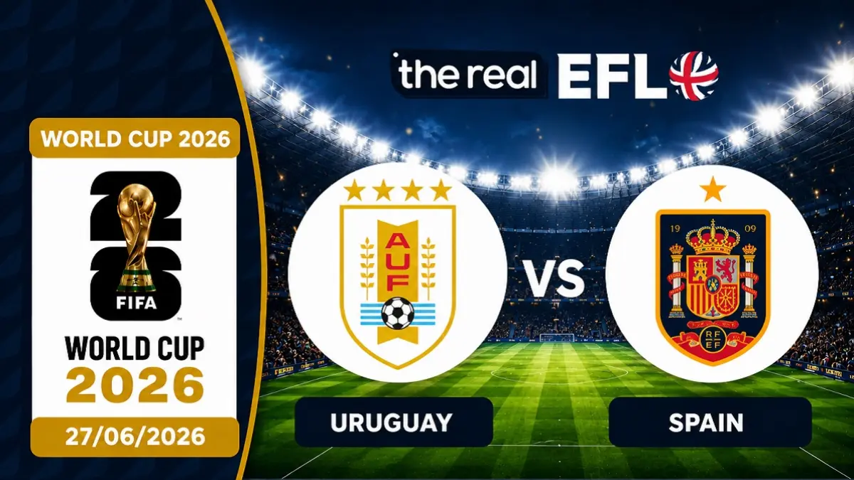 Timnas Uruguay dan Spanyol akan bertarung memperebutkan tiga poin krusial di Estadio Akron, Guadalajara pada matchday ketiga penyisihan Grup H Piala Dunia FIFA 2026, Sabtu (27/6/2026) pagi WIB. (Sumber: therealefl.co.uk)