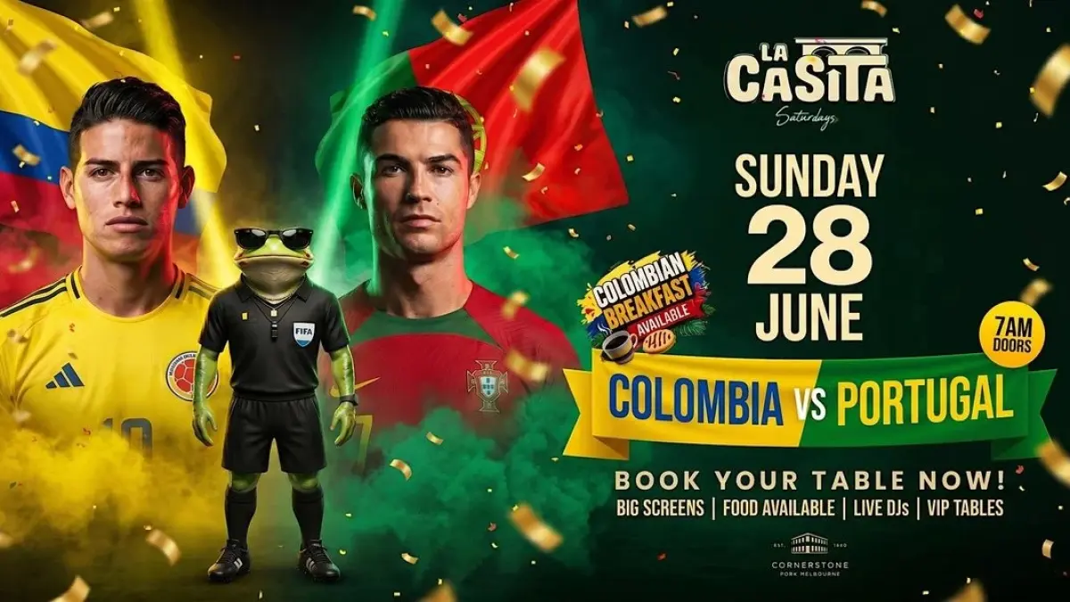 Timnas Kolombia bersiap menjajal kekuatan Portugal di Hard Rock Stadium, Miami Gardens pada matchday pamungkas penyisihan Grup K Piala Dunia FIFA 2026, Minggu (28/6/2026) pagi WIB. (Sumber: allevents.in) 