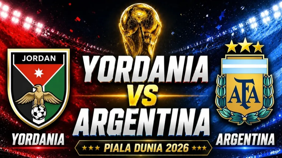 Timnas Yordania dan Argentina akan saling memperebutkan poin krusial di Dallas Stadium pada matchday pamungkas penyisihan Grup J Piala Dunia FIFA 2026, Minggu (28/6/2026) pagi WIB. (Sumber: sport.truestory.id) 