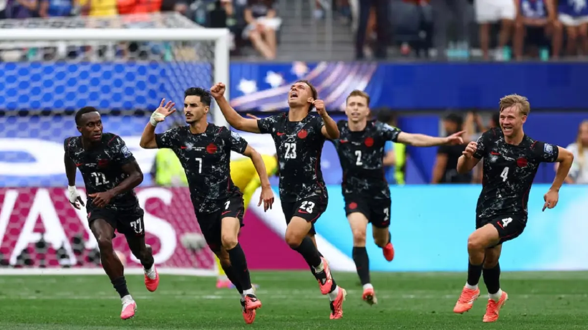 Satu tiket babak 16 Besar Piala Dunia FIFA 2026 telah disegel Timnas Kanada usai menang dramatis atas Afrika Selatan 1-0 di SoFi Stadium, Inglewood, California, Senin (29/6/2026) dini hari WIB. (Sumber: REUTERS/Matthew Childs)